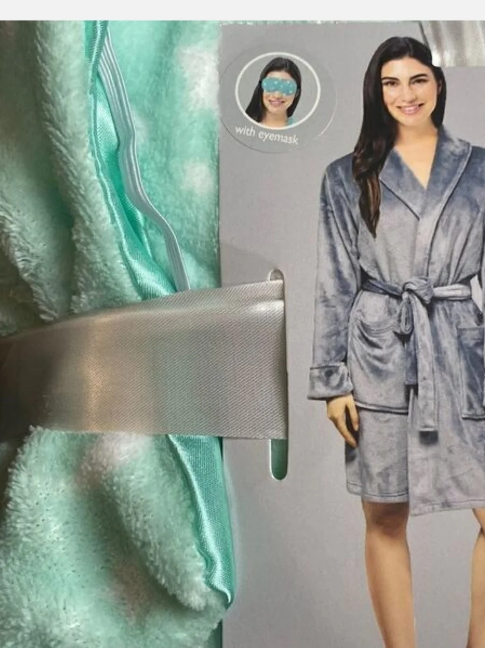 Warm & Cozy Fleece Robe - Light Aqua